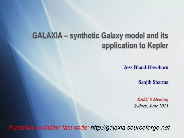 galaxia synthetic galaxy model and its application to kepler