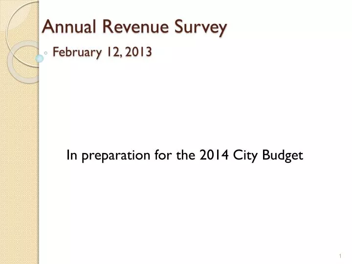 annual revenue survey february 12 2013