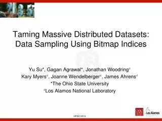 Taming Massive Distributed Datasets: Data Sampling Using Bitmap Indices