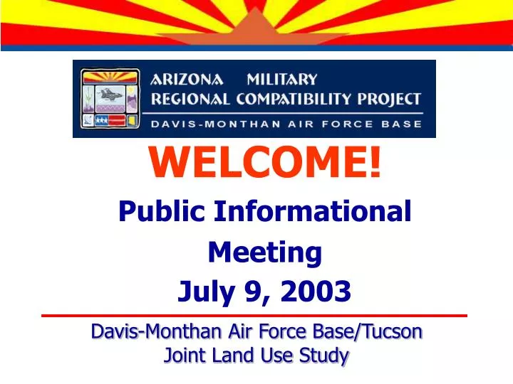 welcome public informational meeting july 9 2003