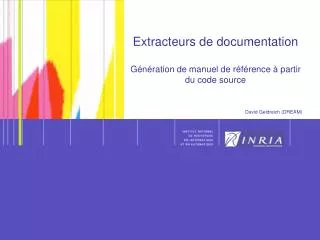 extracteurs de documentation g n ration de manuel de r f rence partir du code source