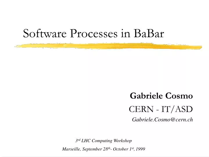software processes in babar