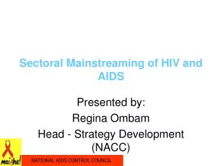 Sectoral Mainstreaming of HIV and AIDS