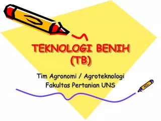 PPT - TEKNOLOGI PRODUKSI BENIH PowerPoint Presentation, Free Download ...