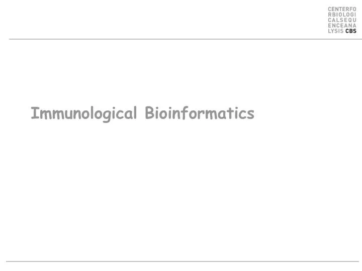 immunological bioinformatics