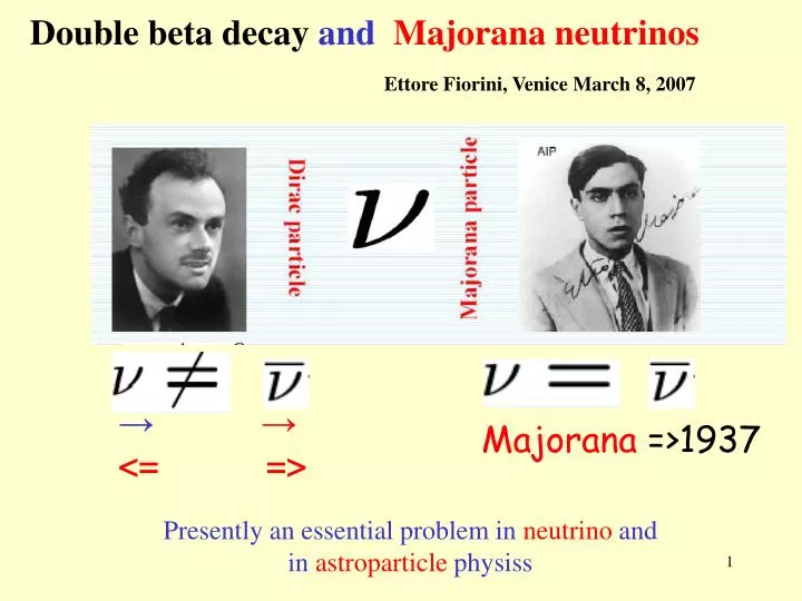 double beta decay and majorana neutrinos