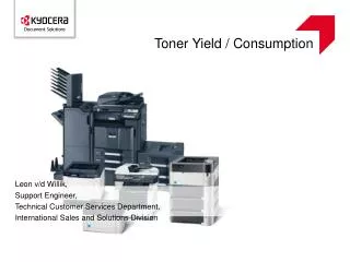 Toner Yield / Consumption
