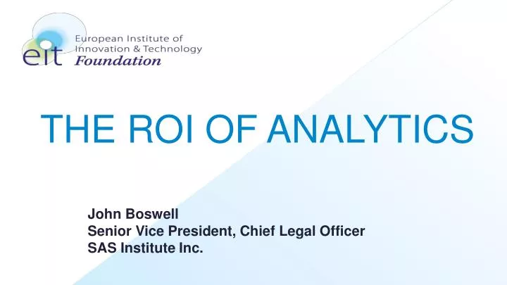 the roi of analytics