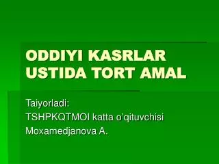 oddiyi kasrlar ustida tort amal