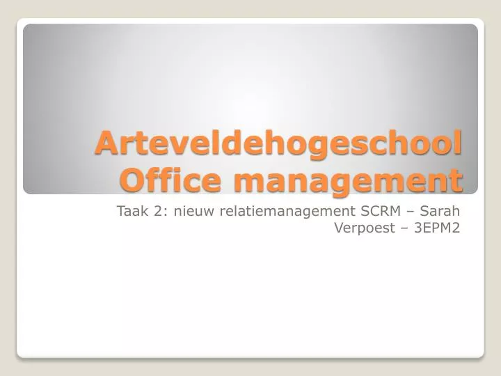 arteveldehogeschool office management