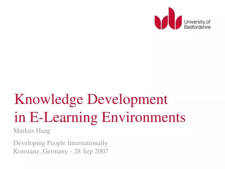 knowledge development in e learning environments