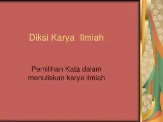 diksi karya ilmiah