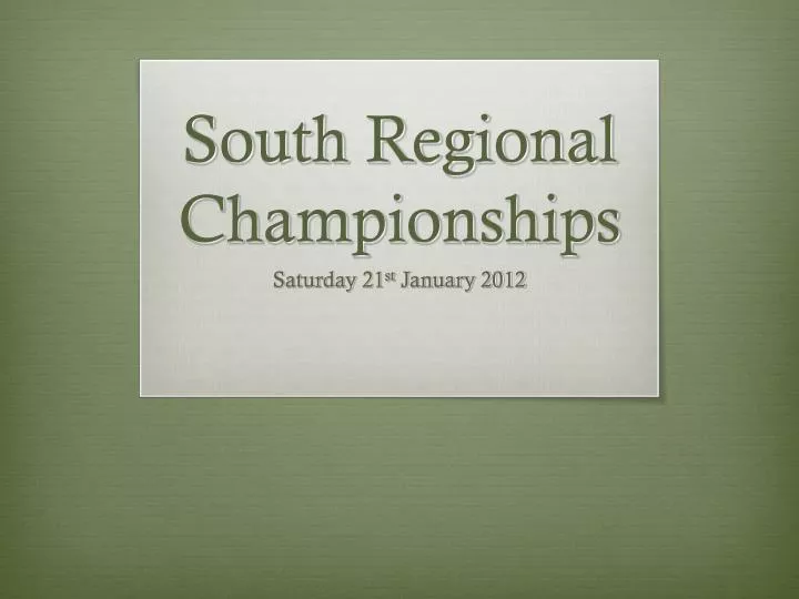 south regional championships