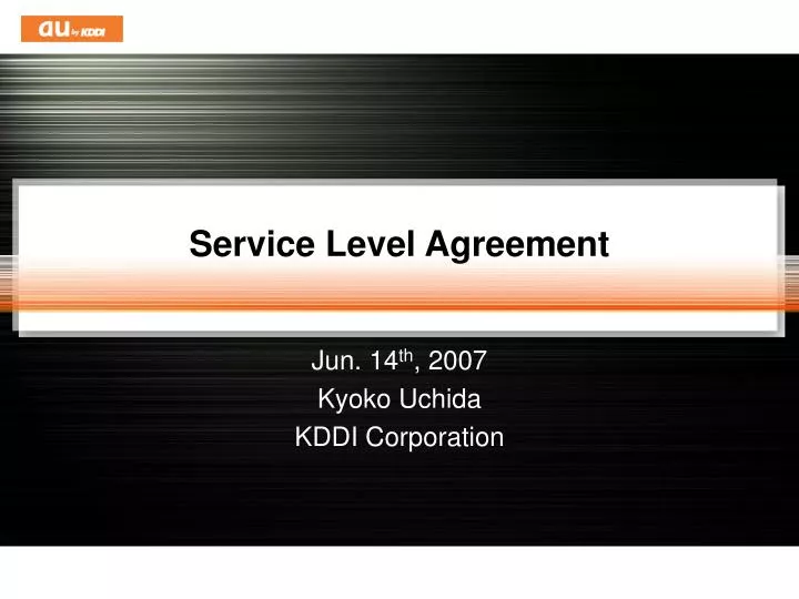 service level agreement