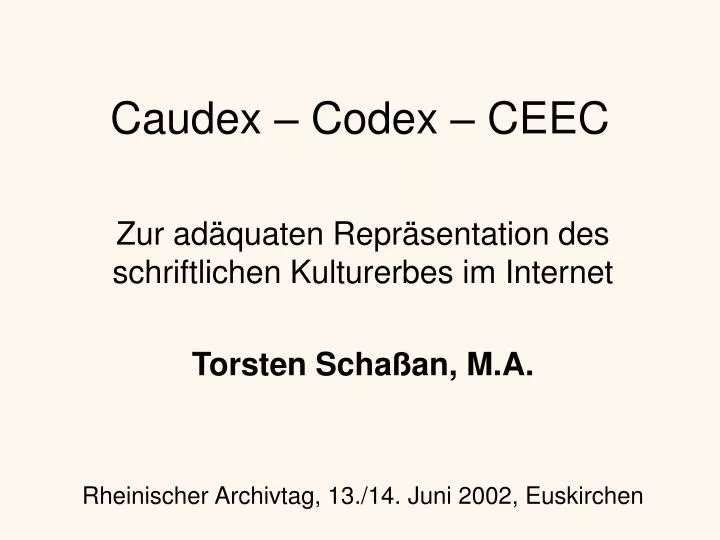 caudex codex ceec