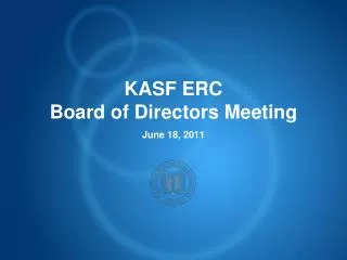 KASF ERC Board of Directors Meeting