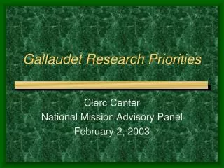 Gallaudet Research Priorities