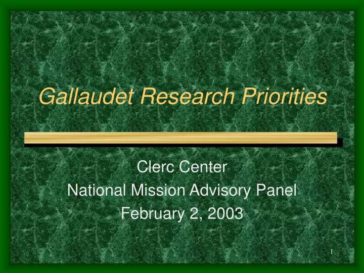 gallaudet research priorities