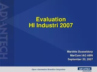 Evaluation HI Industri 2007