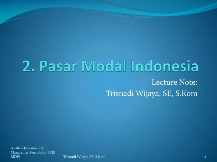 2 pasar modal indonesia