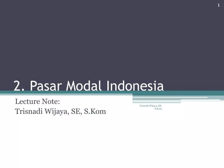 2 pasar modal indonesia