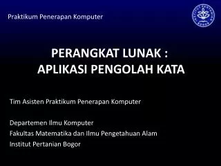 perangkat lunak aplikasi pengolah kata