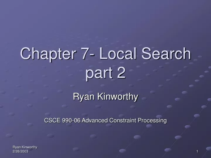 chapter 7 local search part 2