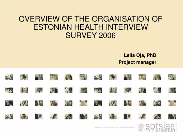 overview of the organisation of estonian health interview survey 2006