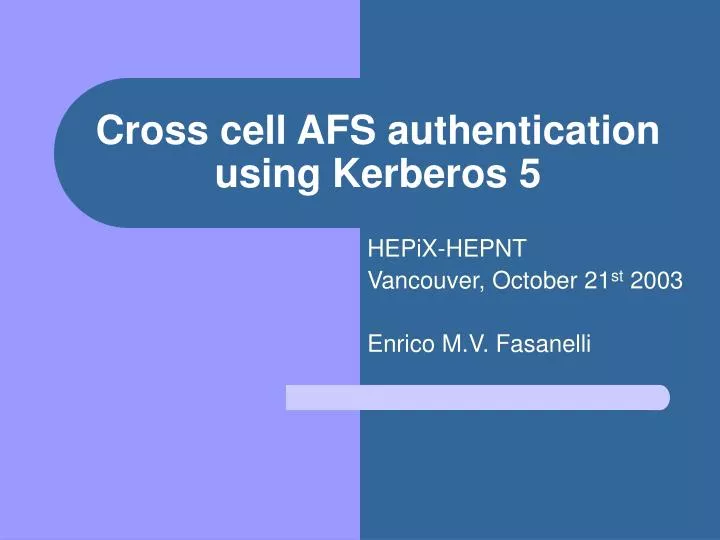 cross cell afs authentication using kerberos 5