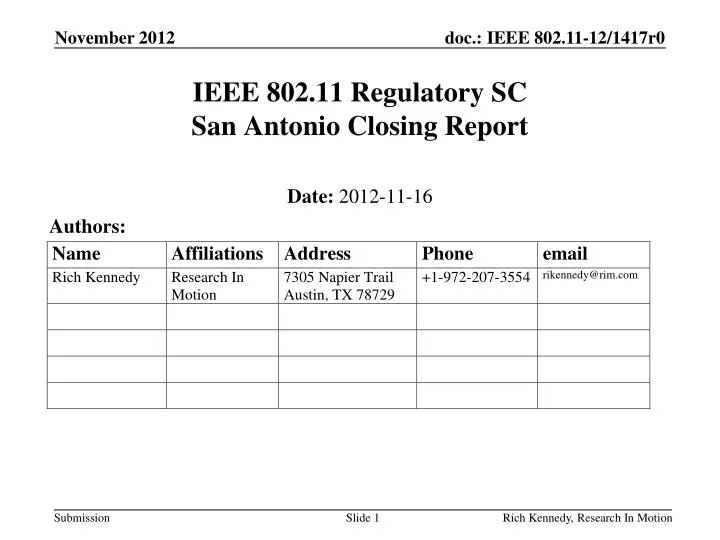 ieee 802 11 regulatory sc san antonio closing report