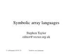 Symbolic array languages - slide 1