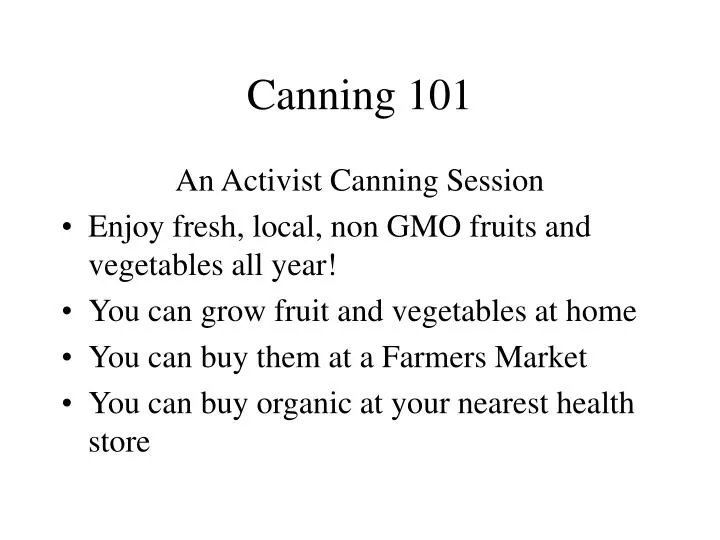 canning 101