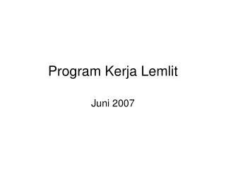 program kerja lemlit