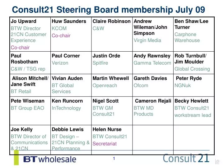 consult21 steering board membership july 09