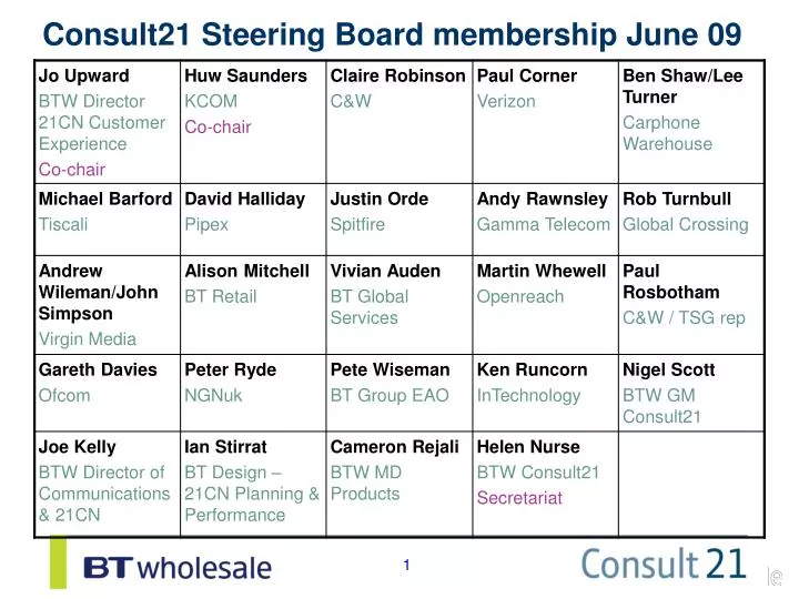 consult21 steering board membership june 09