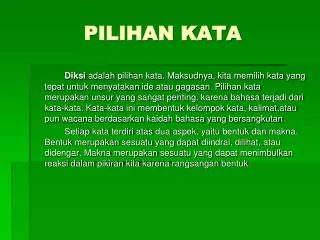 pilihan kata