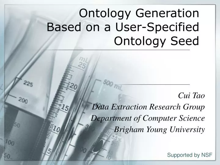 ontology generation based on a user specified ontology seed