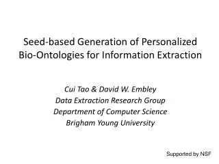 Seed-based Generation of Personalized Bio- Ontologies for Information Extraction