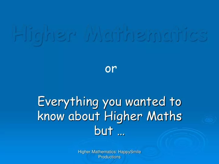 higher mathematics