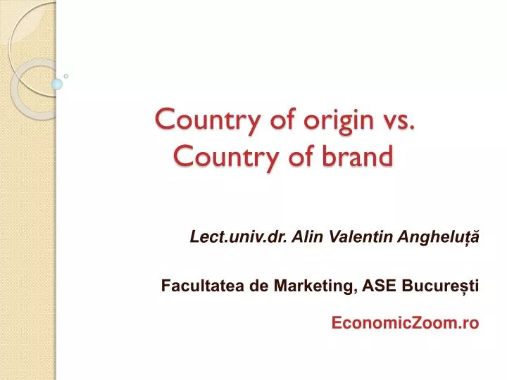 country of origin vs country of brand