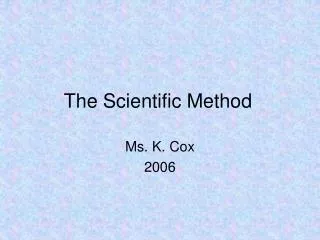the scientific method