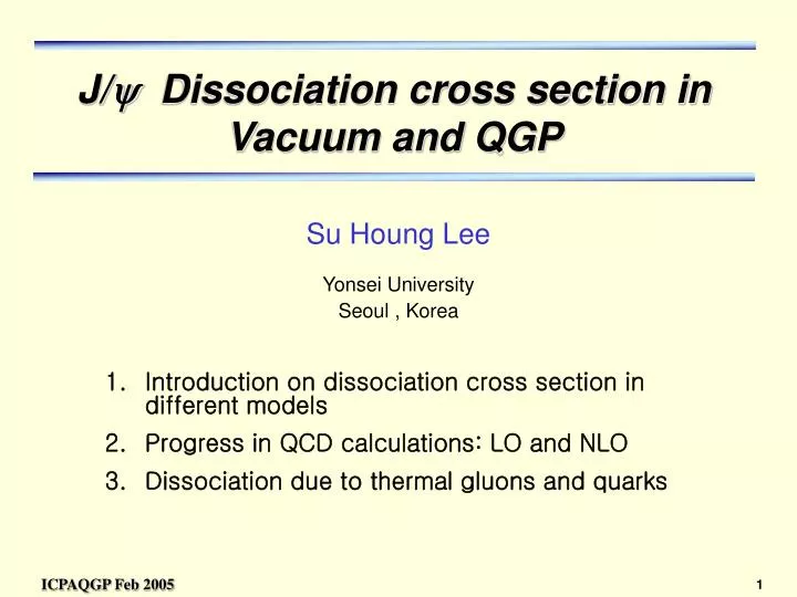 j y dissociation cross section in vacuum and qgp