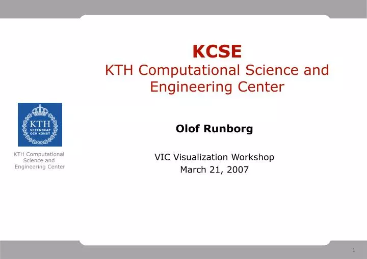 kcse kth computational science and engineering center