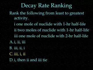 Decay Rate Ranking