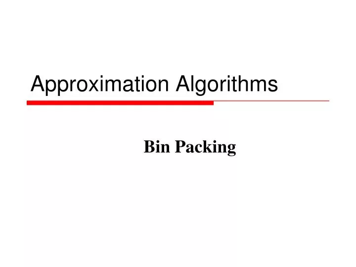 approximation algorithms