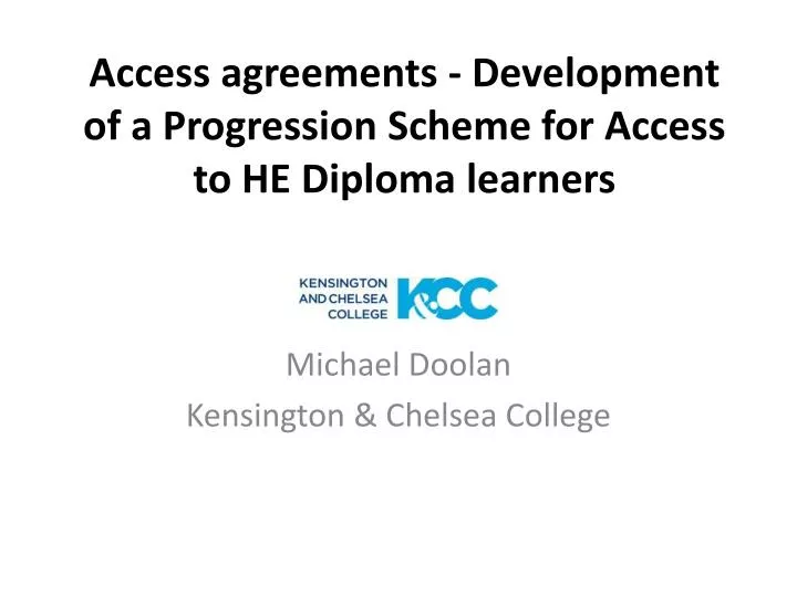 access agreements development of a progression scheme for access to he diploma learners