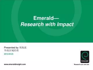 emerald research with impact