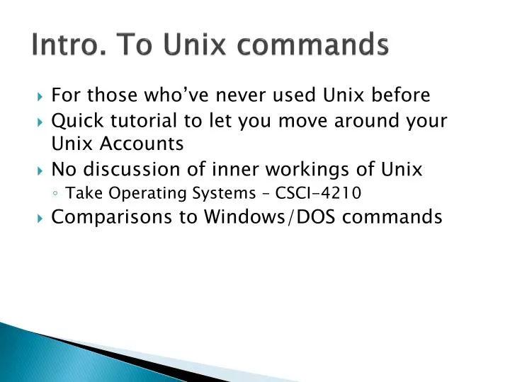 intro to unix commands