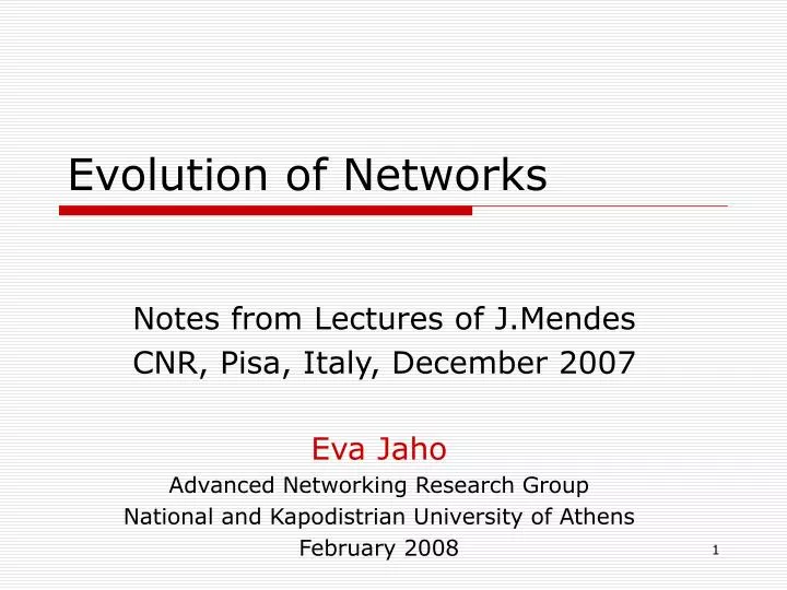 evolution of networks