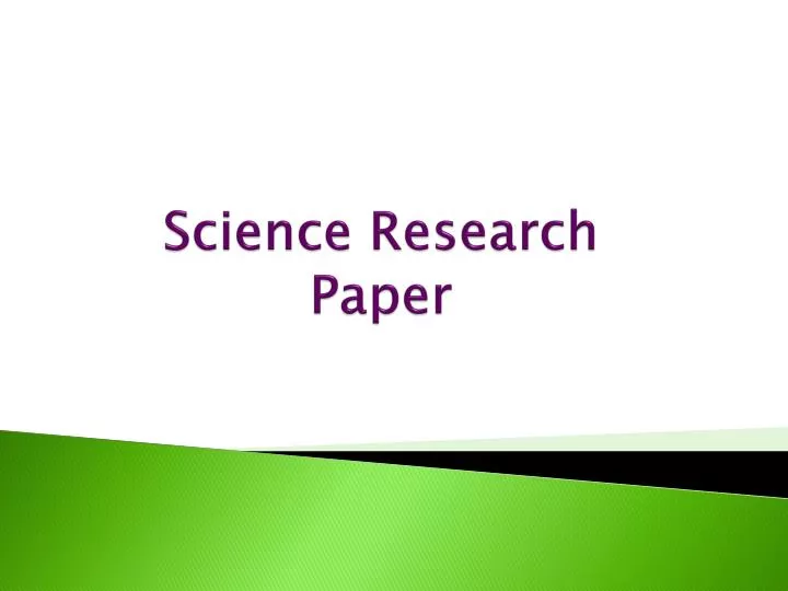 science research paper